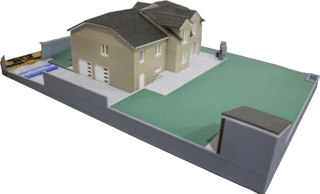 Maquette souvenir d'une maison individuelle 1:100, vue arriere