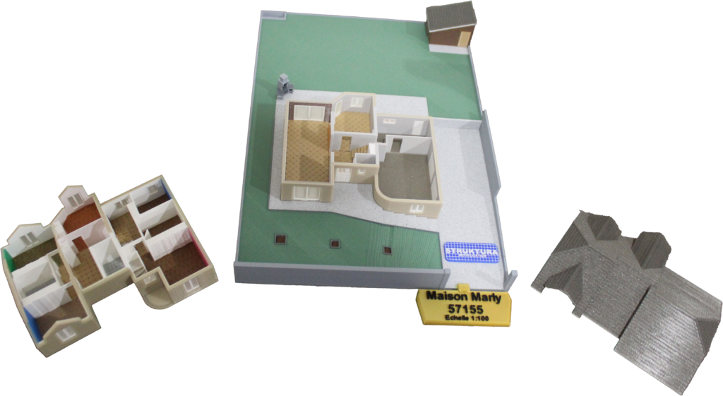 Maquette souvenir 1:100, niveaux détachables donnant accès à l'intérieur